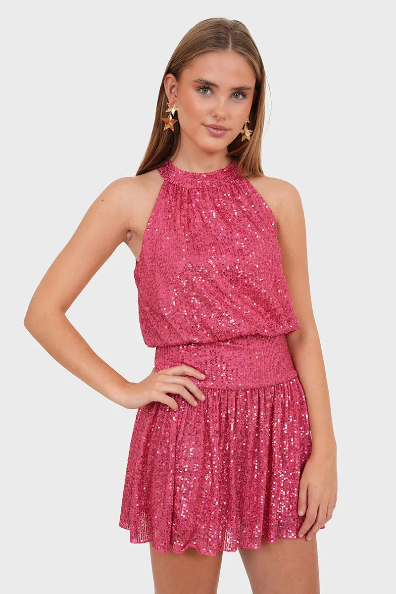 "Madison" dress bright pink sold by Meet Me There