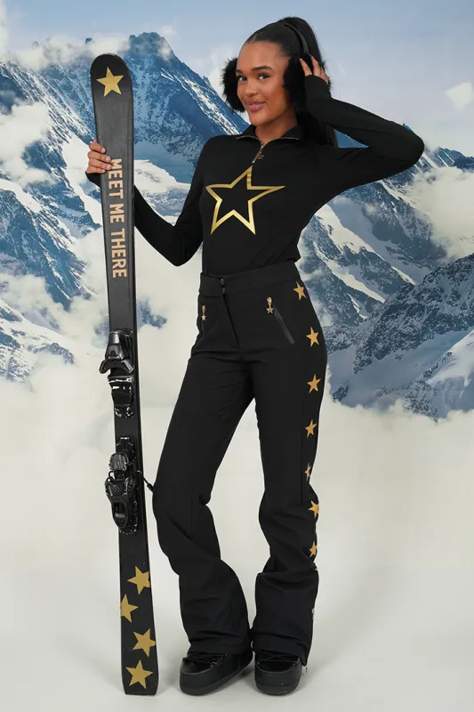 "Starry" ski pants black tall sold by Meet Me There