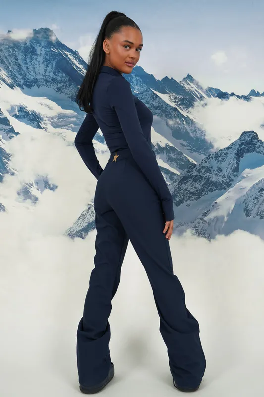 "Snowfall" ski pants navy tall sold by Meet Me There