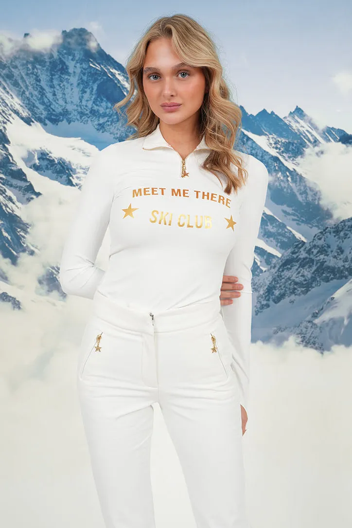"Ski club" ski pully white sold by Meet Me There product image thumbnail 2