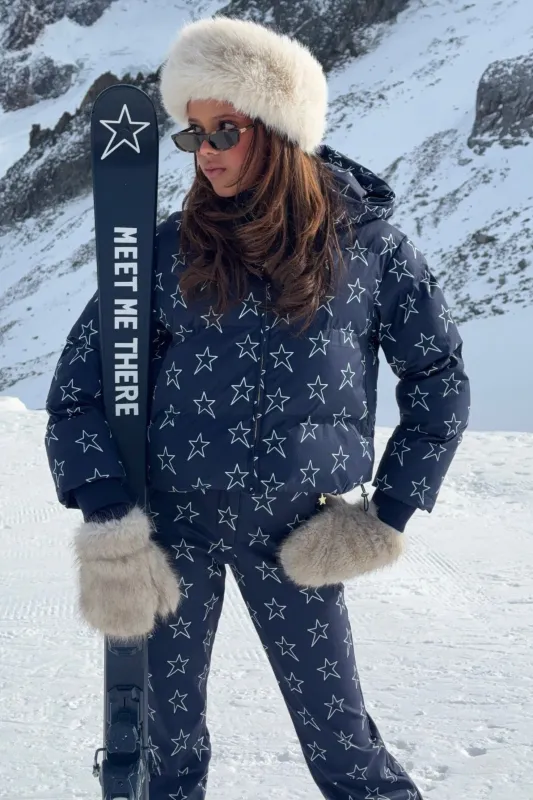"Snowstar" ski jacket navy sold by Meet Me There