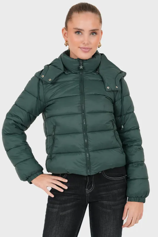 "Classic" puffer dark green sold by Meet Me There
