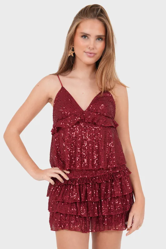 "Shiny" top bordeaux sold by Meet Me There