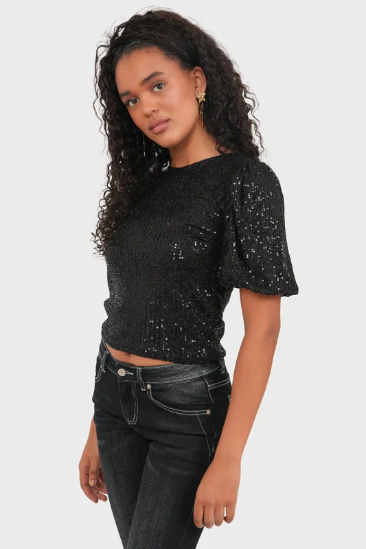 "Shiney" top black sold by Meet Me There