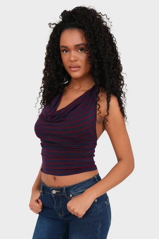 "Nina" top striped red sold by Meet Me There