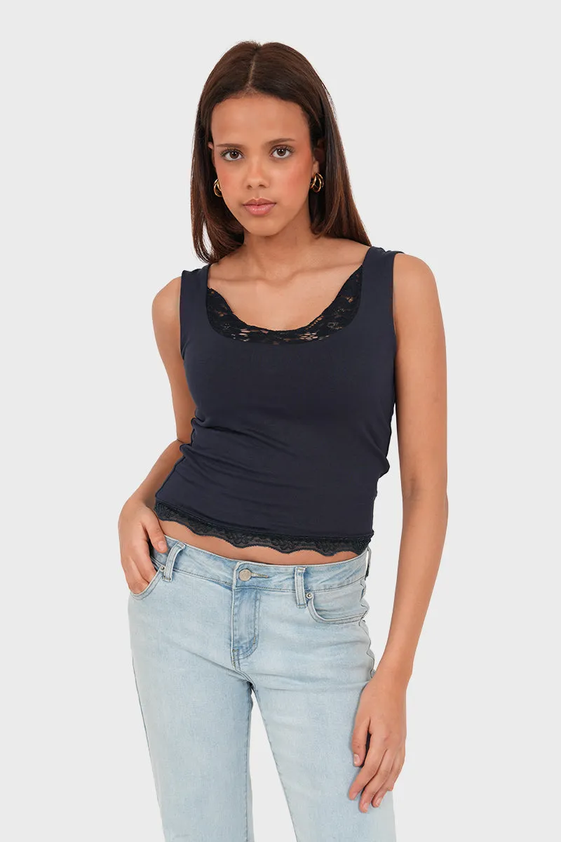 "Anna" top navy sold by Meet Me There product image thumbnail 5
