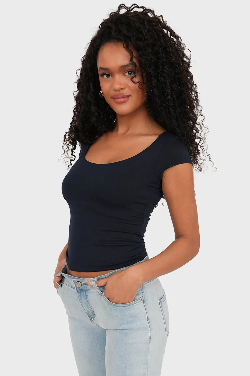"Lola" top navy sold by Meet Me There product image thumbnail 5