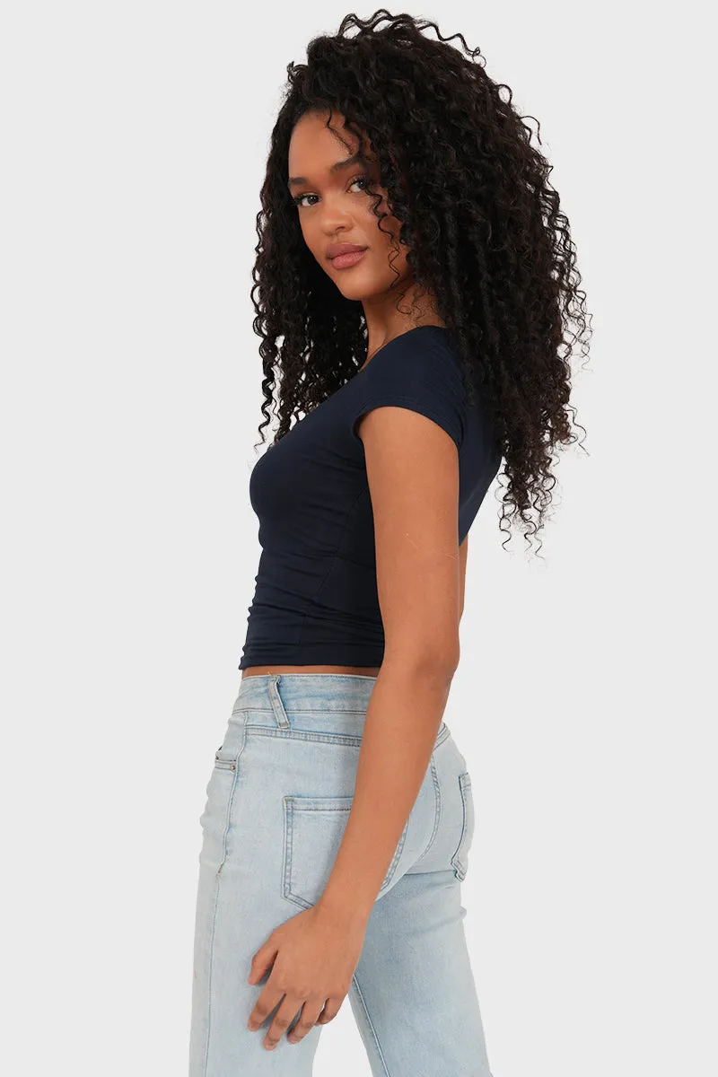 "Lola" top navy sold by Meet Me There product image thumbnail 2