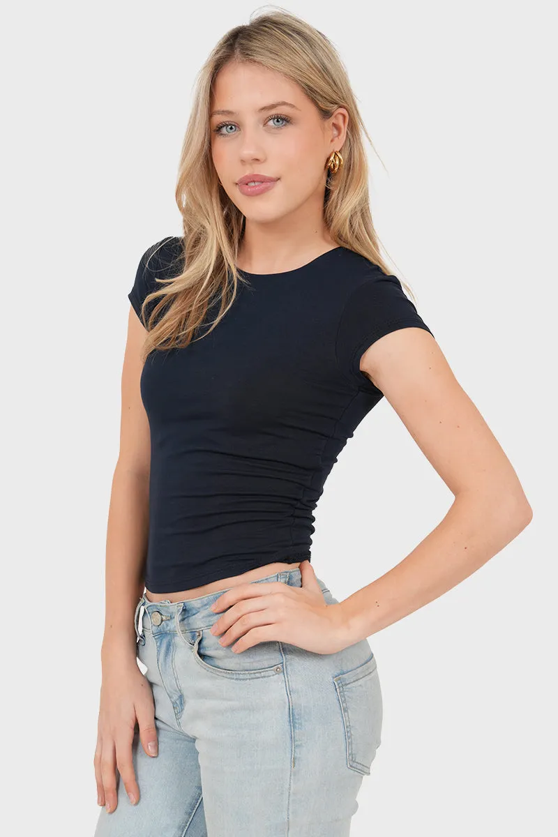 "Macy" top navy sold by Meet Me There product image thumbnail 2