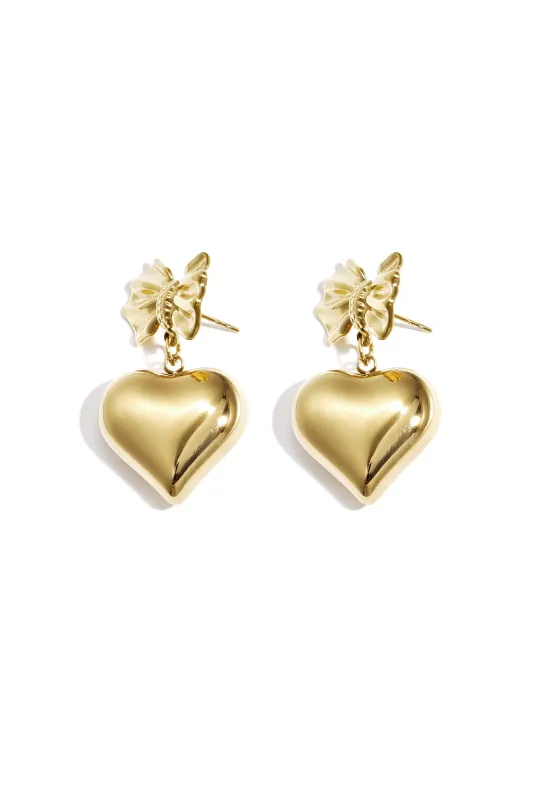 "Bow" heart earrings made by Meet Me There