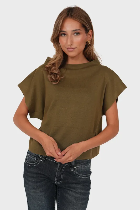 "Florine” sweater khaki made by Meet Me There