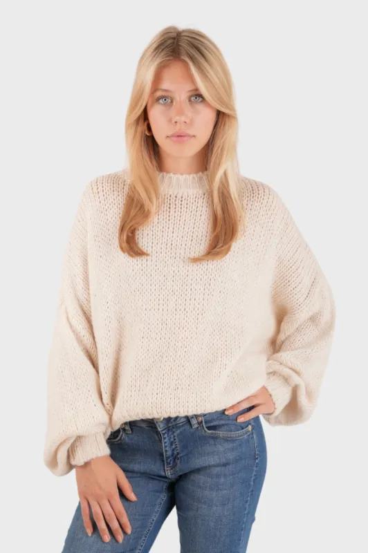 "Keep me warm" sweater beige sold by Meet Me There
