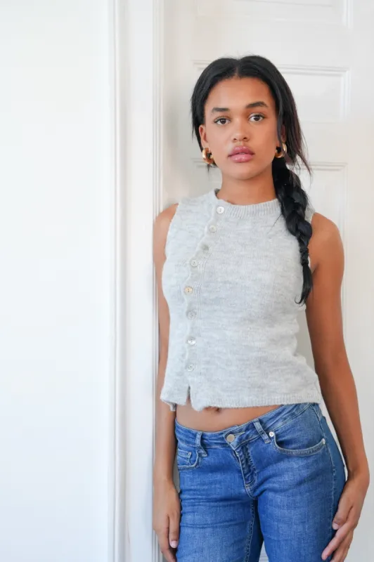 "Knit" gilet grey sold by Meet Me There