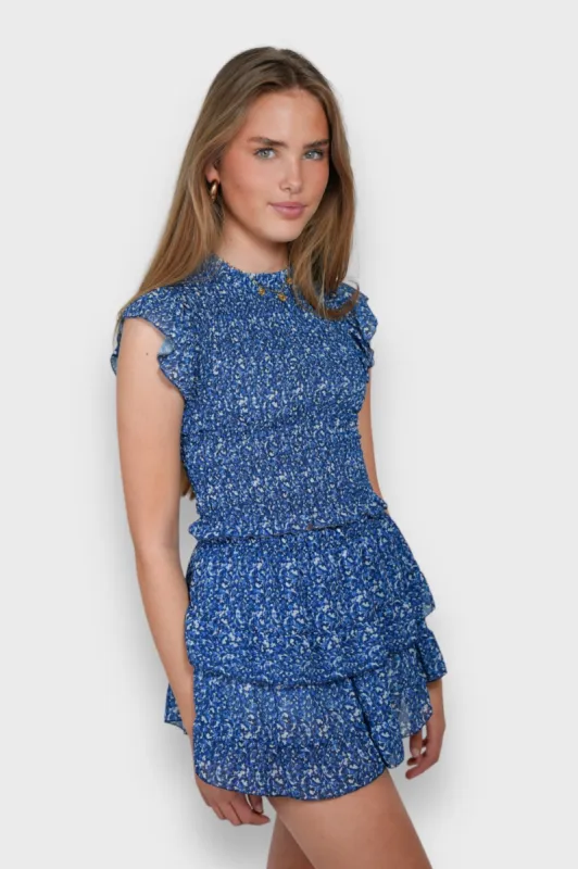 "Wildflower" top blue sold by Meet Me There