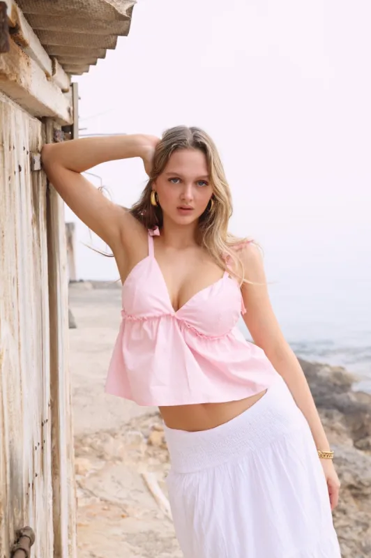 "Violet" top pink sold by Meet Me There