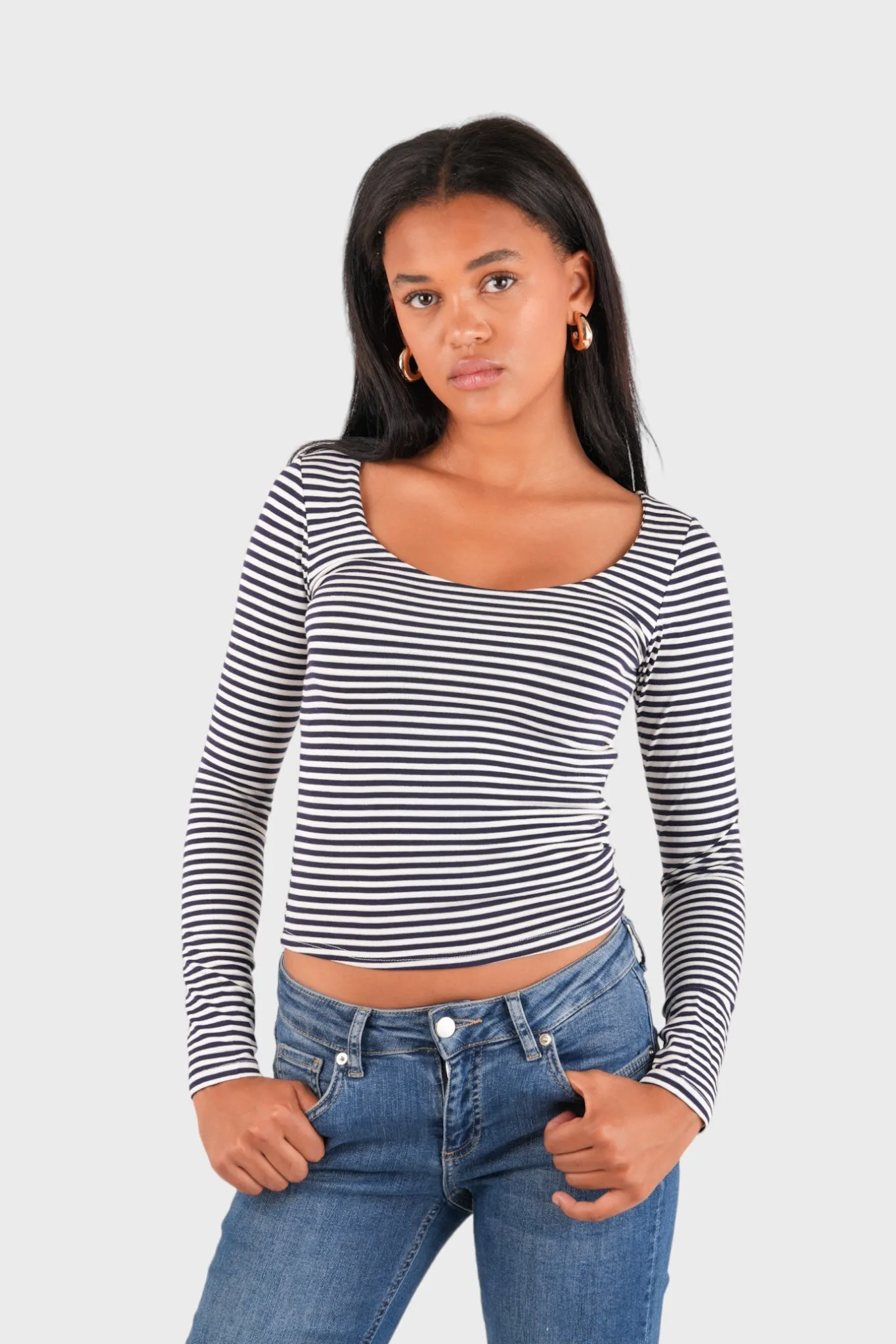 "Nola" top striped navy sold by Meet Me There product image thumbnail 2