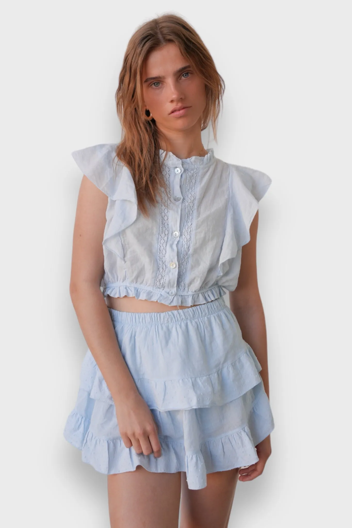 "Joy" skort light blue sold by Meet Me There product image thumbnail 3