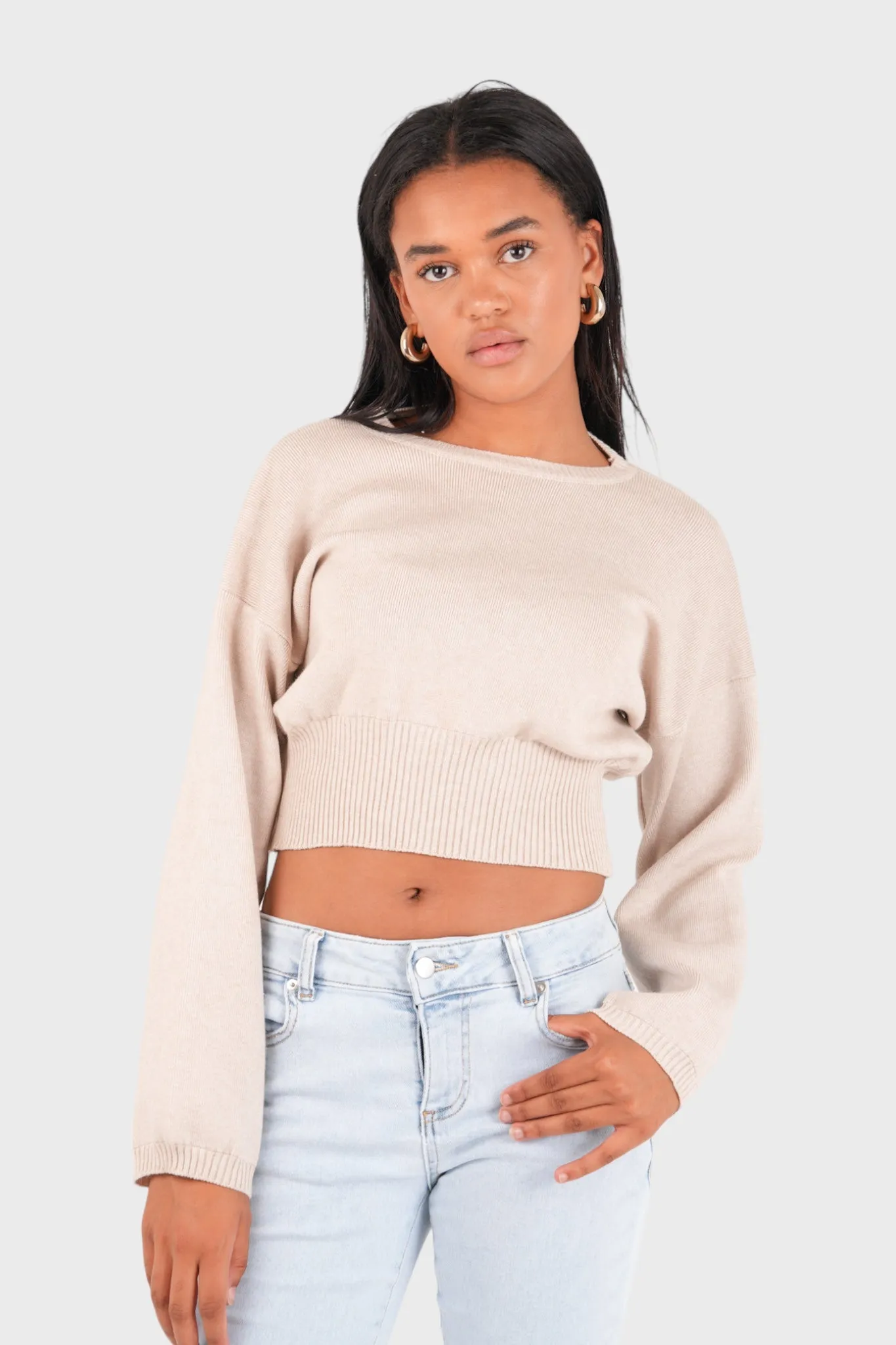 "Soft glow" sweater beige sold by Meet Me There