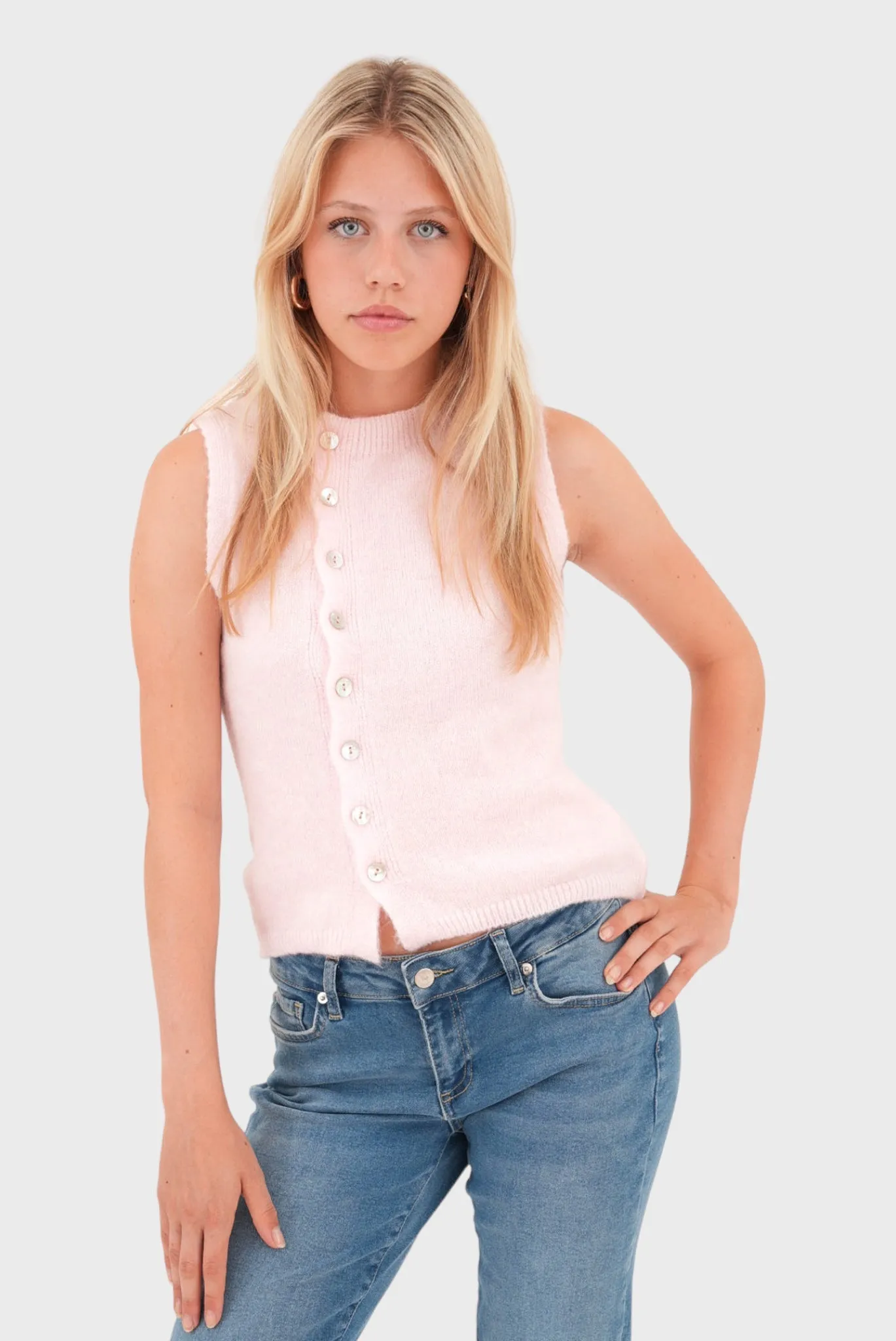 "Knit" gilet light pink sold by Meet Me There product image thumbnail 2