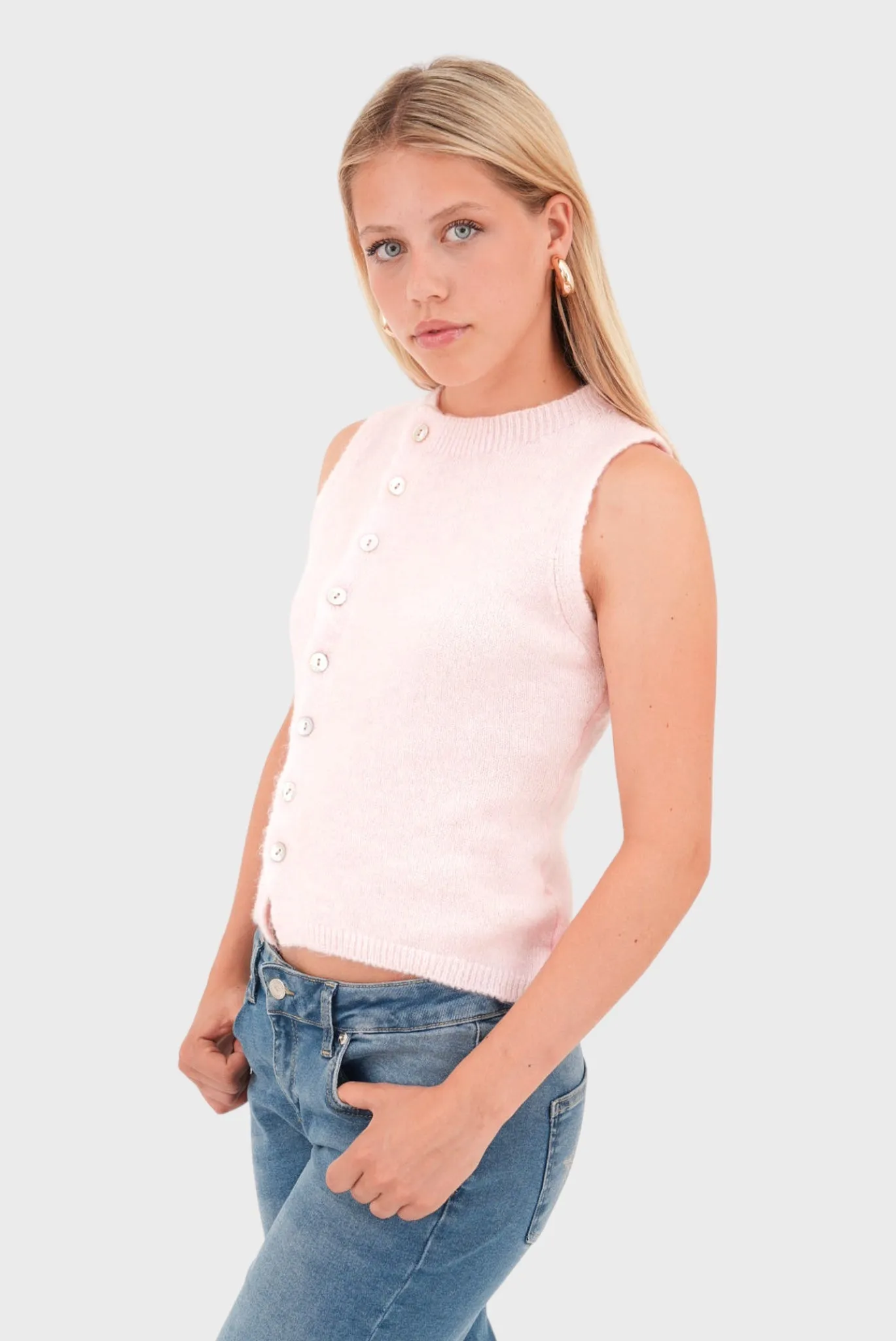 "Knit" gilet light pink sold by Meet Me There product image thumbnail 4