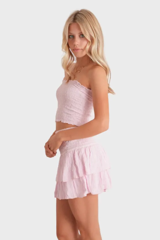 "Caribbean" tube top pink sold by Meet Me There