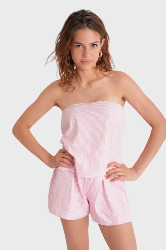 "Ibiza" top striped pink sold by Meet Me There