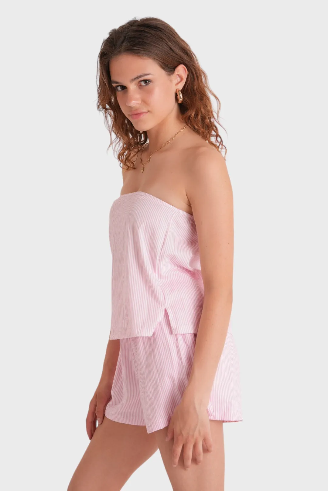 "Ibiza" top striped pink sold by Meet Me There product image thumbnail 3