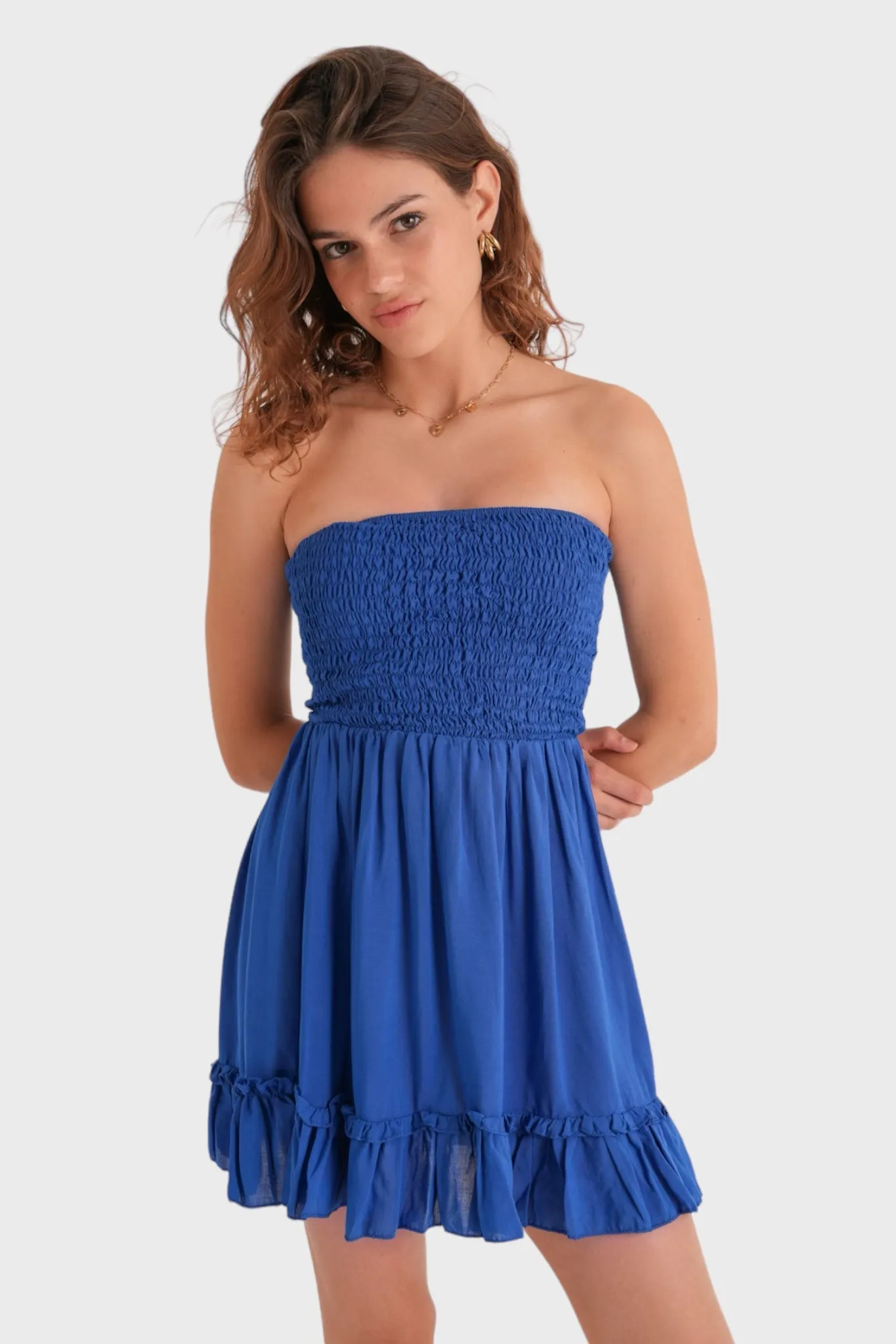 "Lola" dress cobalt sold by Meet Me There product image thumbnail 4