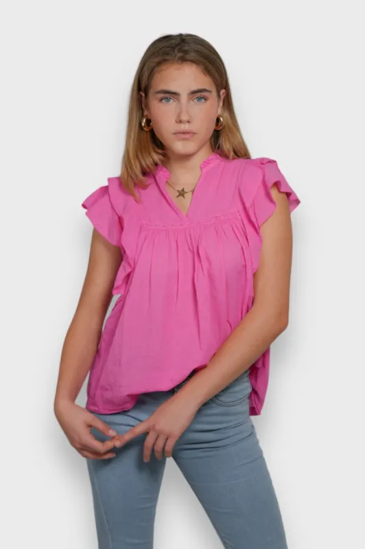 "Flora" blouse pink sold by Meet Me There