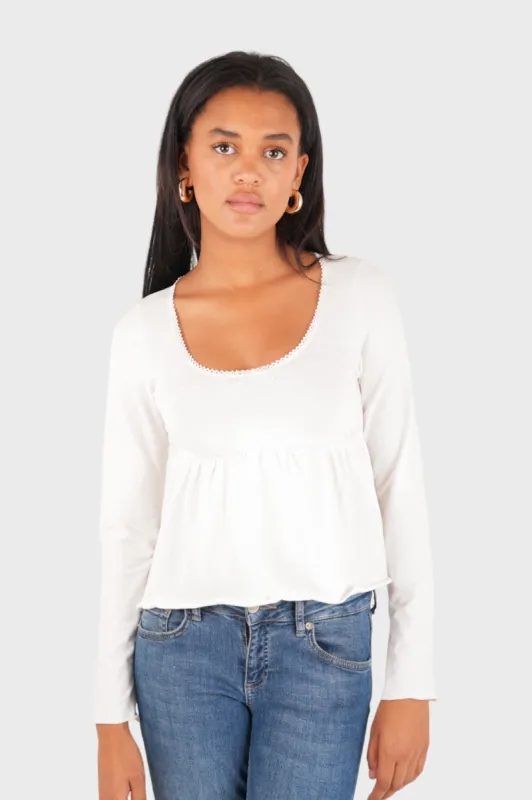 "Charlotte" top white sold by Meet Me There
