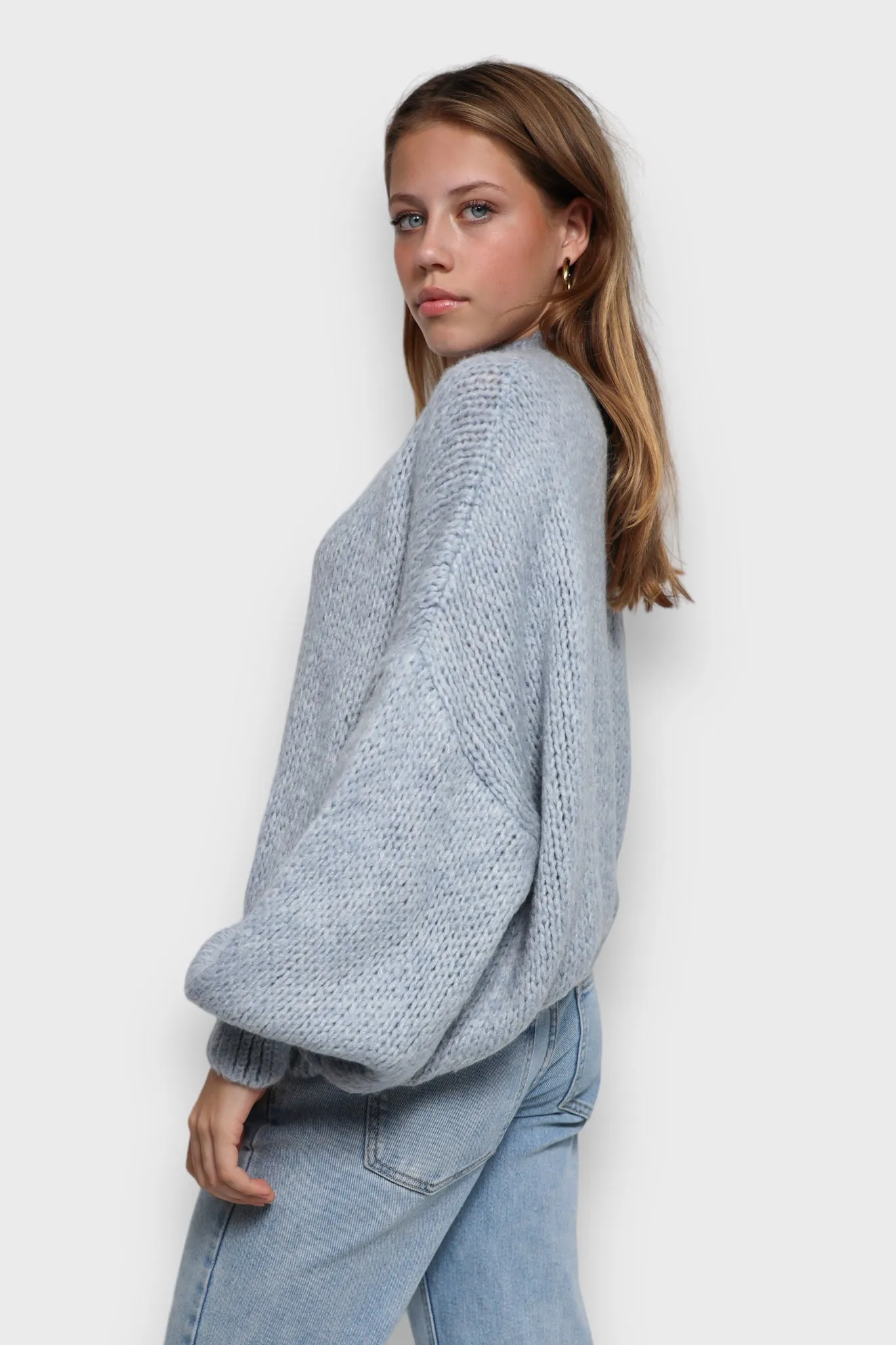 "Keep me warm" sweater light blue sold by Meet Me There product image thumbnail 2