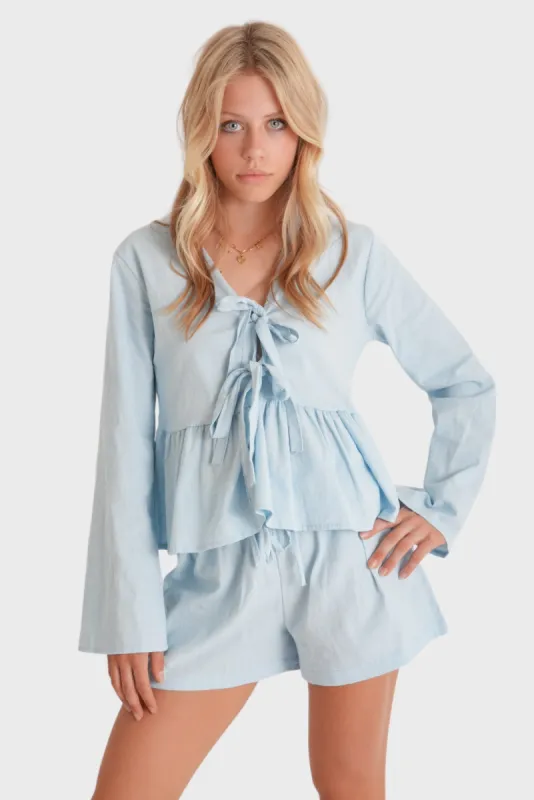 "Summer nights" blouse blue sold by Meet Me There