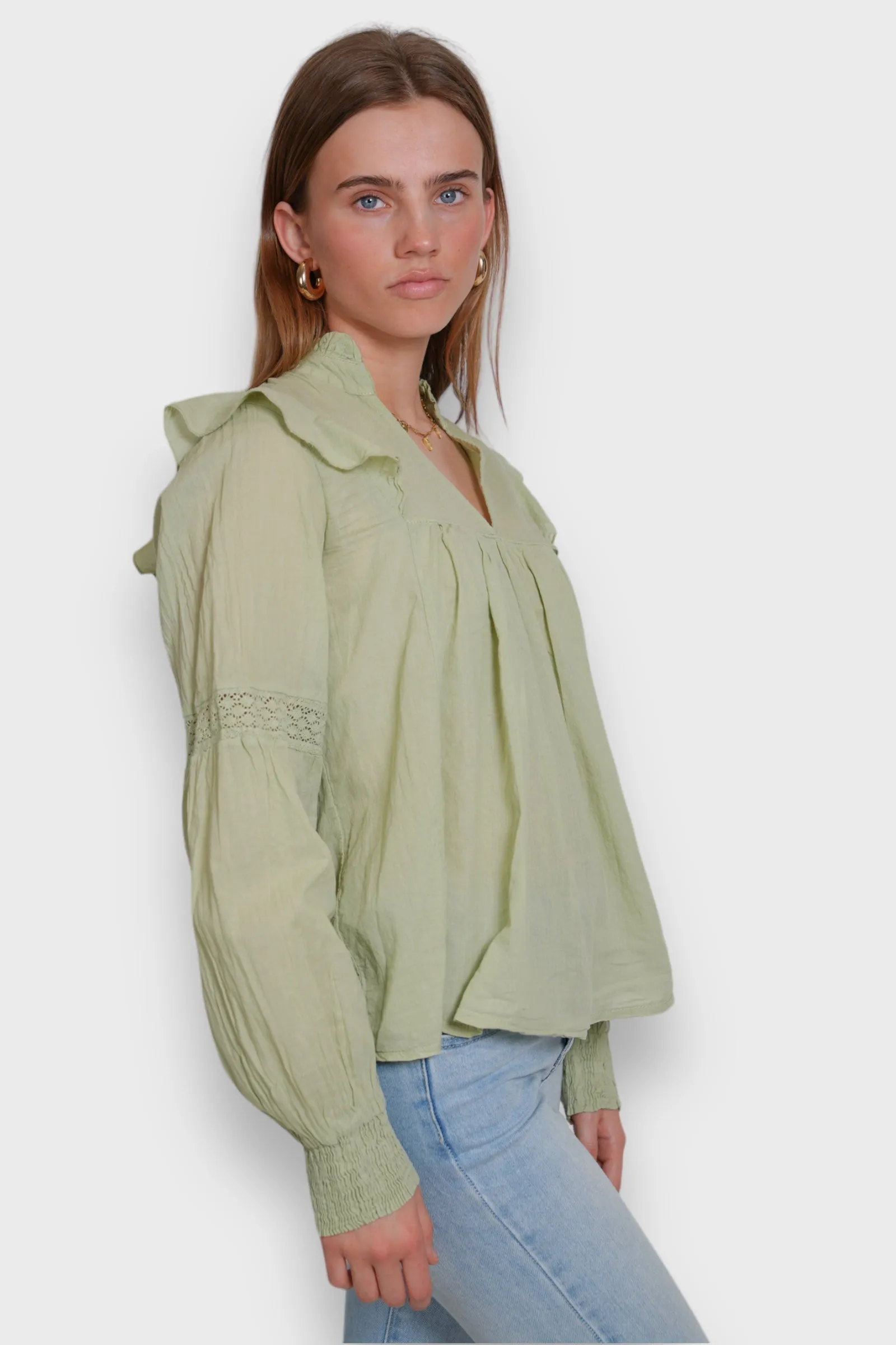 "Glory" blouse sage green sold by Meet Me There product image thumbnail 2