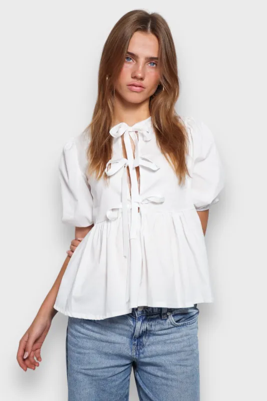 "Lovely" blouse white sold by Meet Me There