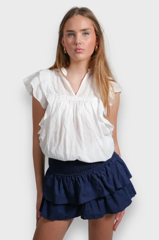 "Linnen" skirt navy sold by Meet Me There