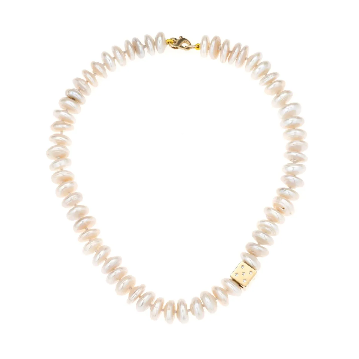 Pearl Coin Diamond Dice Big Bead Necklace sold by Adina Reyter product image thumbnail 3