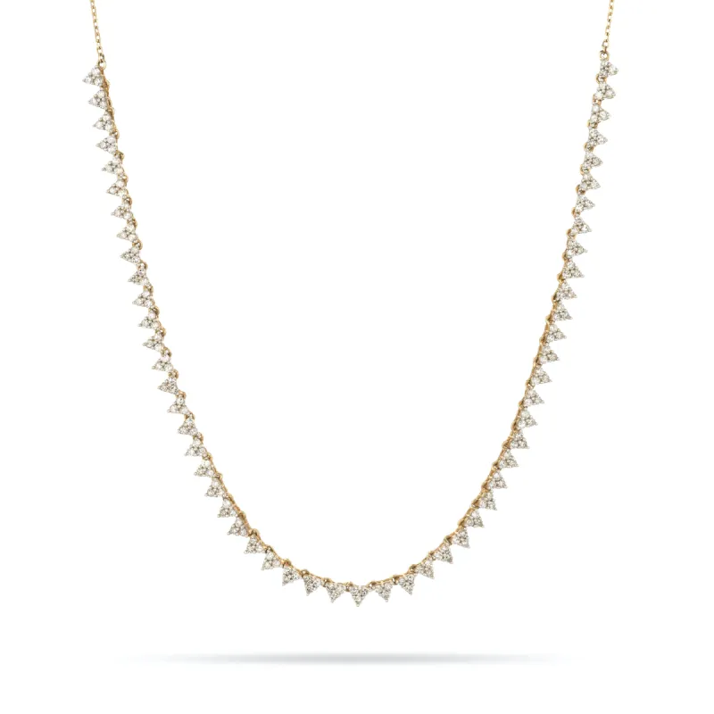 Diamond Cluster Half Riviera Necklace sold by Adina Reyter