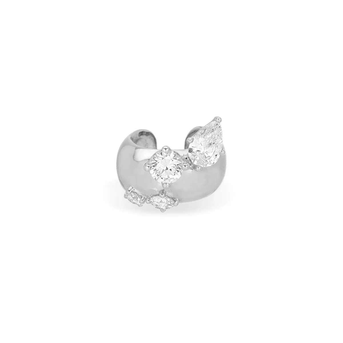 Wide Diamond Ear Cuff in Sterling Silver - Lab Grown sold by Adina Reyter