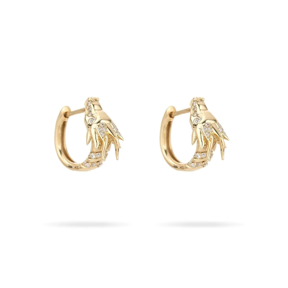 Pavé Dragon Huggie Hoops sold by Adina Reyter product image thumbnail 3