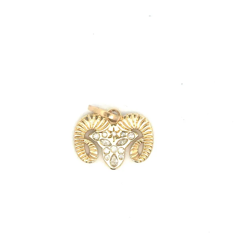One of a Kind Mixed Diamond Zodiac Aries Hinged Charm sold by Adina Reyter