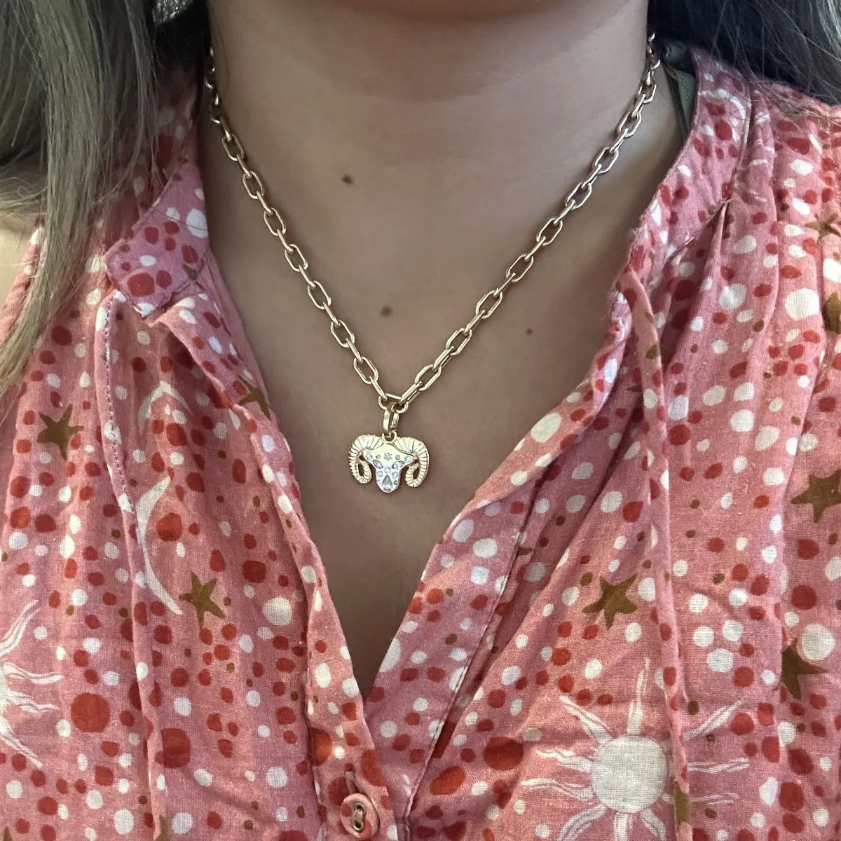 One of a Kind Mixed Diamond Zodiac Aries Hinged Charm sold by Adina Reyter product image thumbnail 2