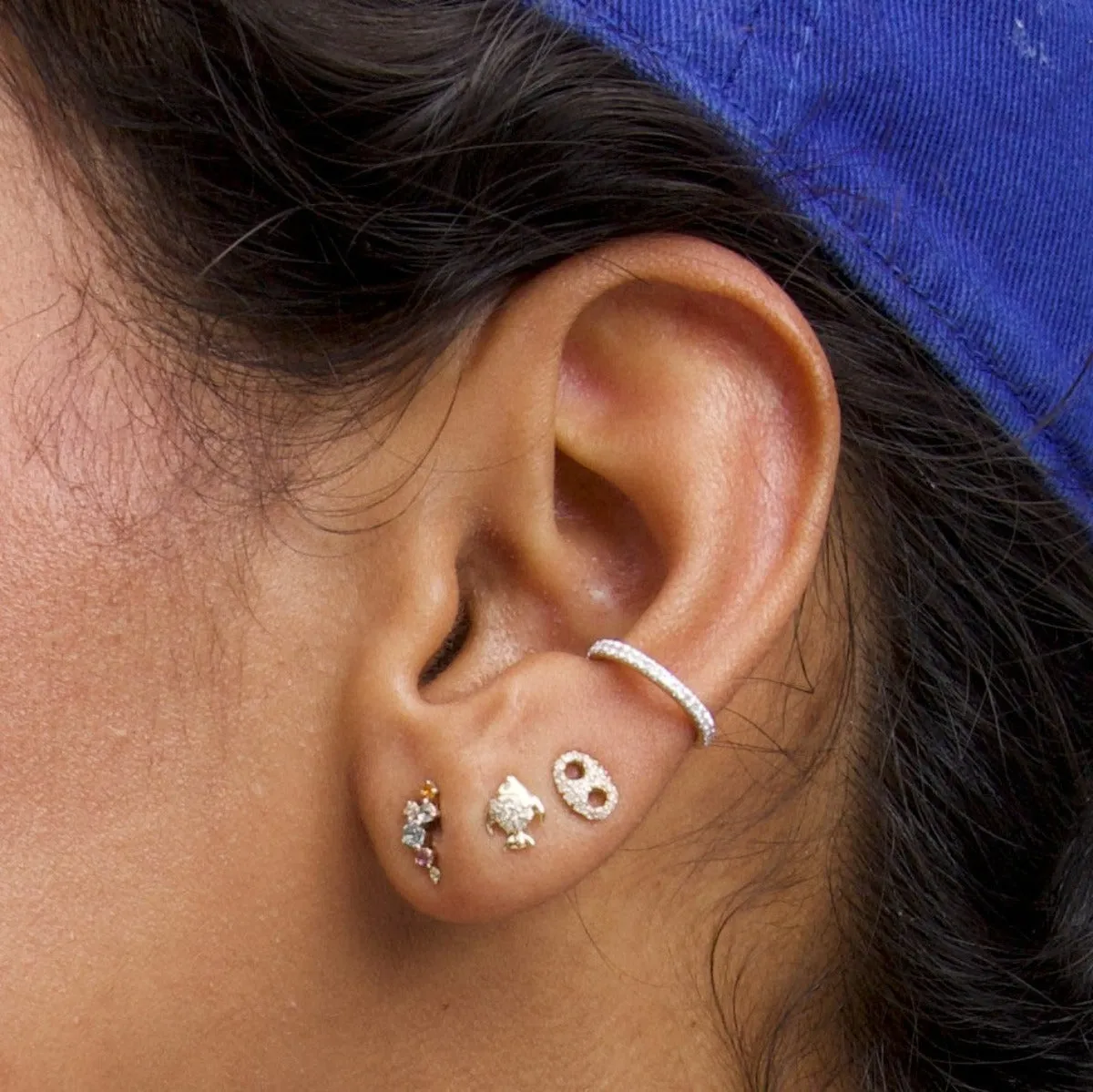 Tiny Pavé Mariner Posts sold by Adina Reyter product image thumbnail 2