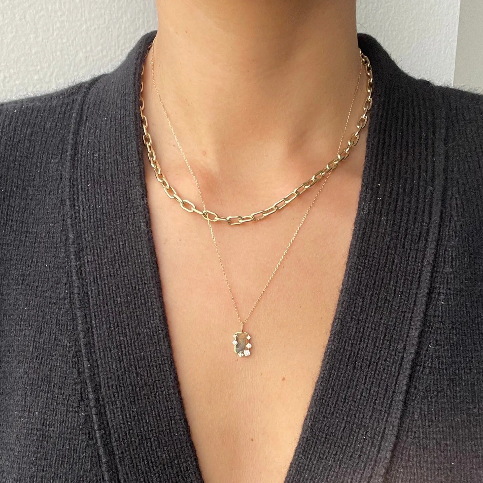 Tiny Diamond Dog Tag Necklace - Lab Grown sold by Adina Reyter product image thumbnail 2