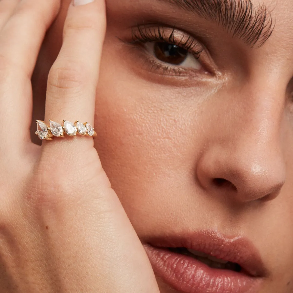 Graduated Pear Diamond Ring - Lab Grown sold by Adina Reyter product image thumbnail 2