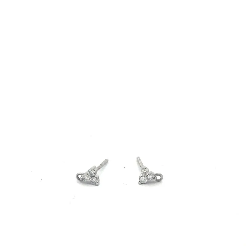 Diamond Cluster Earring in Sterling Silver sold by Adina Reyter