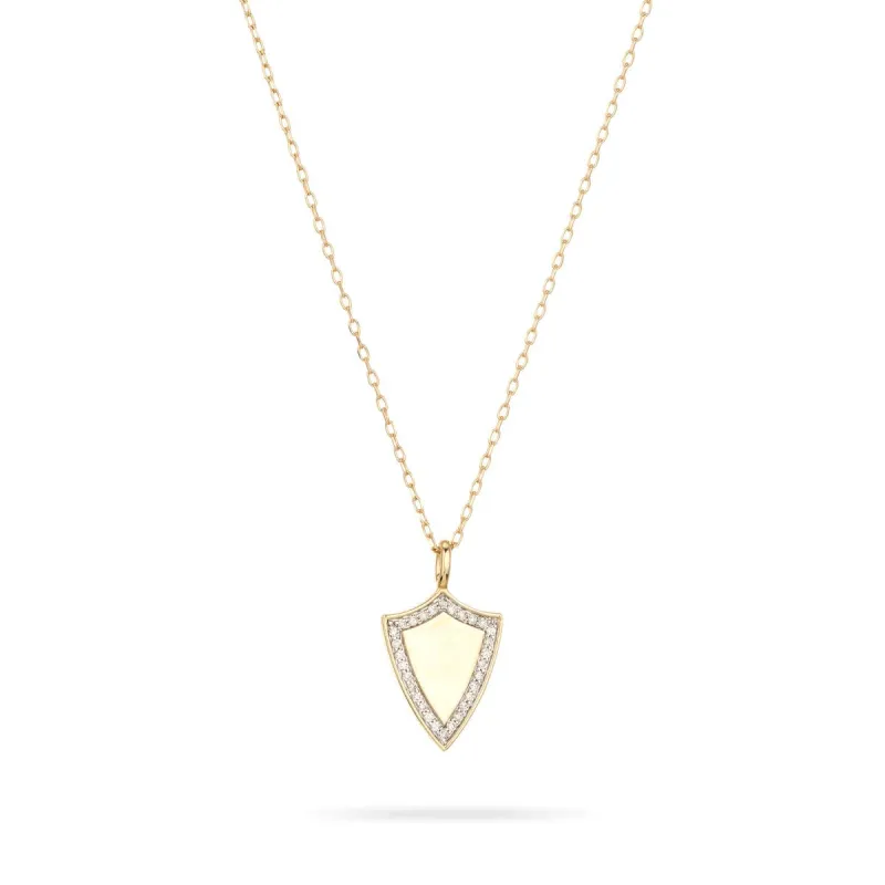 Pavé Shield Necklace sold by Adina Reyter