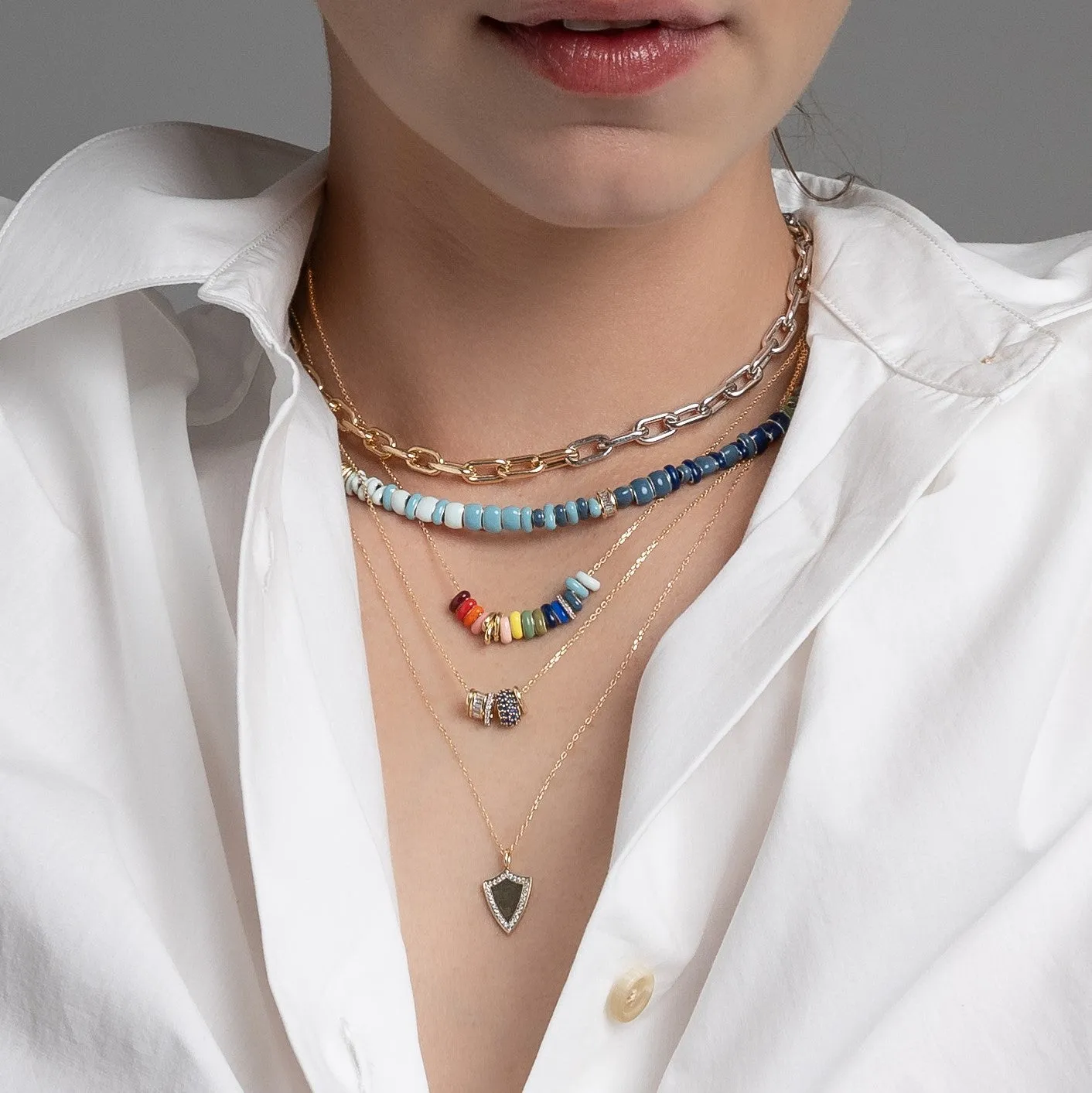 Pavé Shield Necklace sold by Adina Reyter product image thumbnail 2