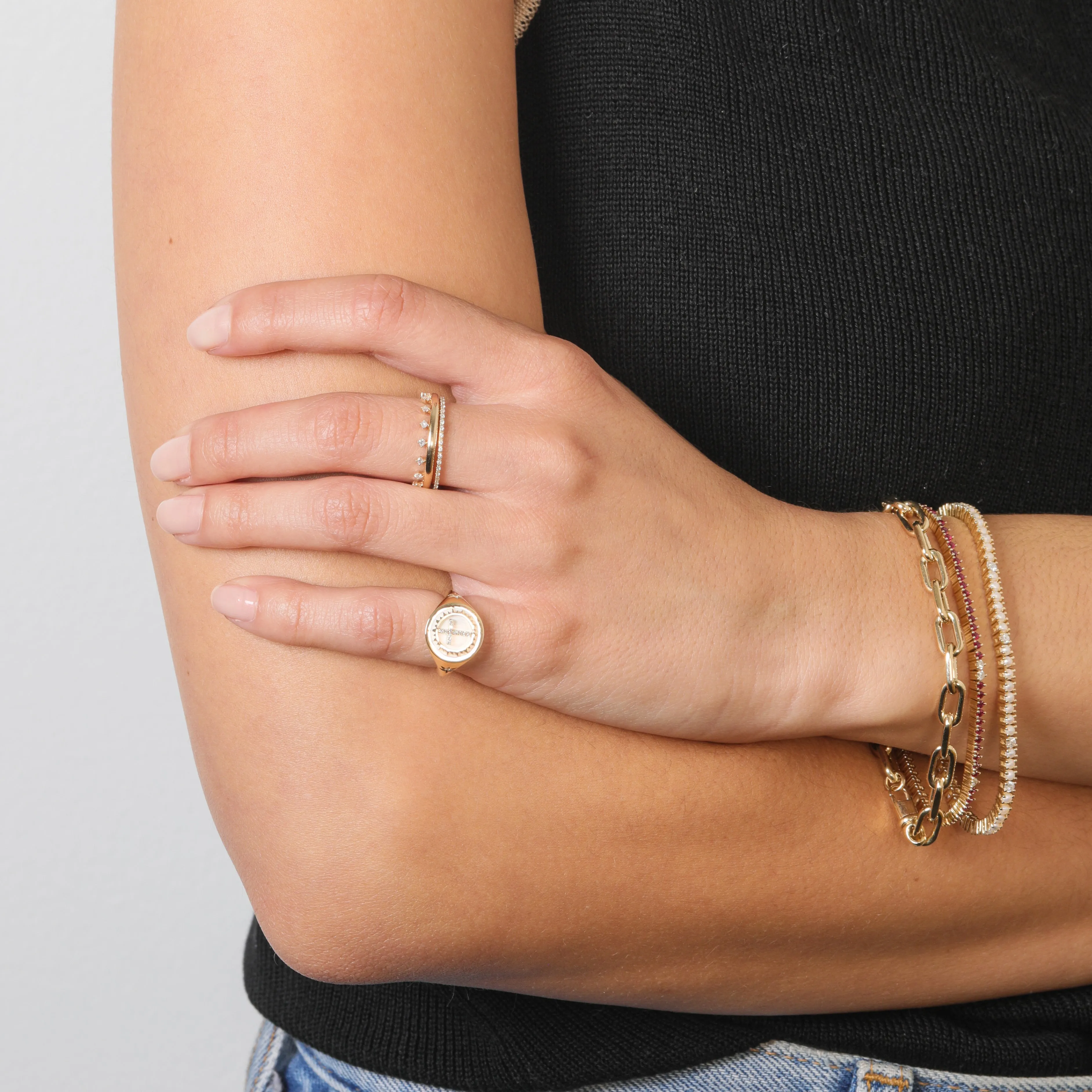 Pearl + Diamond Tennis Bracelet sold by Adina Reyter product image thumbnail 3