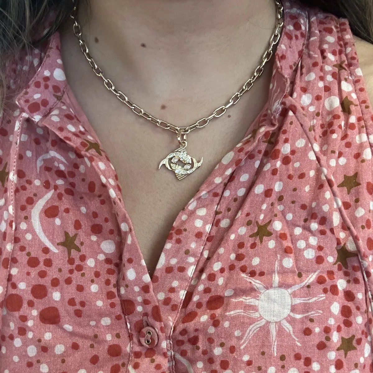 One of a Kind Mixed Diamond Pisces Zodiac Hinged Charm sold by Adina Reyter product image thumbnail 2