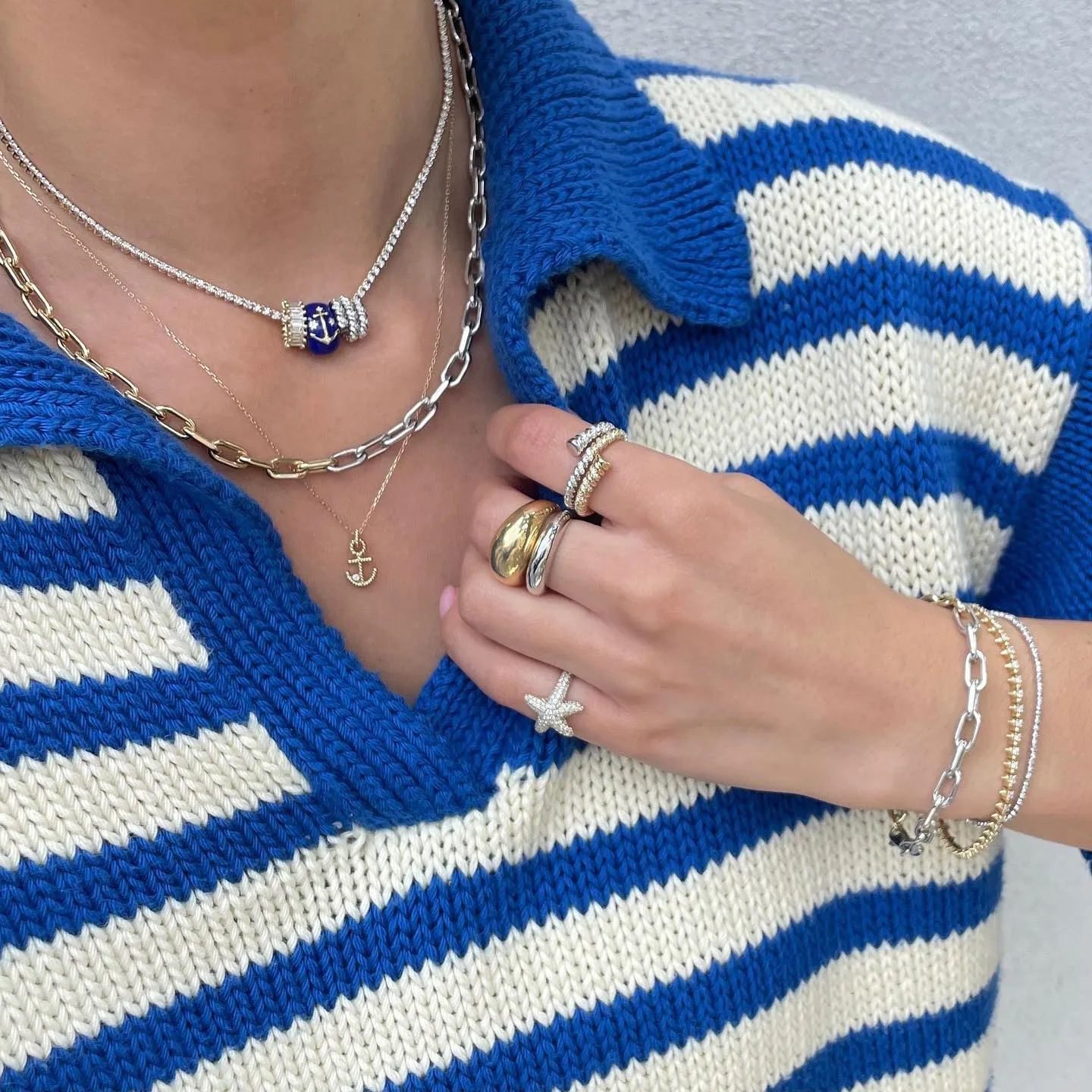 Ceramic + Diamond Anchor + Mermaid Big Bead sold by Adina Reyter product image thumbnail 2